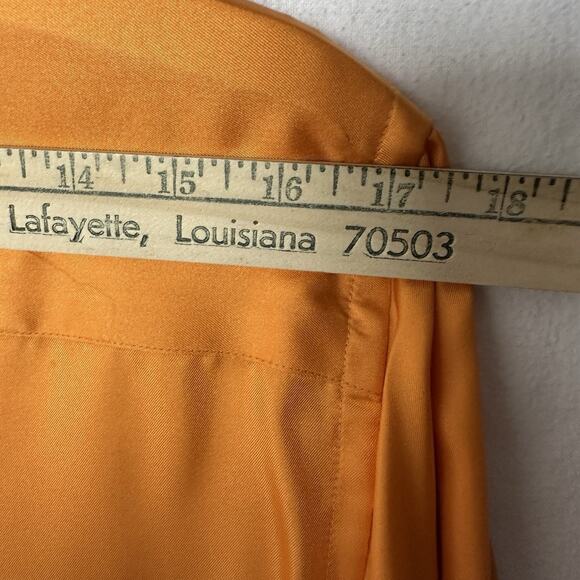 Jones New York 100% Silk Button Front Blouse XL Orange Sherbet Shirt NWT NOS Y2K - Picture 8 of 14